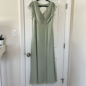 Azazie Rylee maxi dress in dusty sage